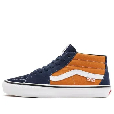 Vans Skate Grosso Mid 'navy Orange' In Blue