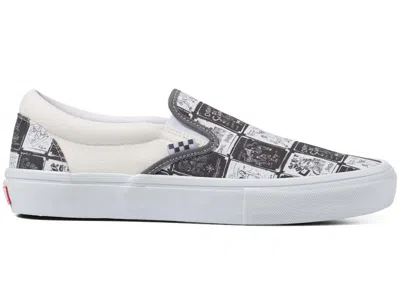 Pre-owned Vans Skate Slipon Daniel Johnston Hi, How Are You Sneakers In Raven Grey/white