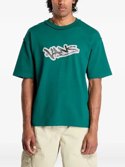 Vans Slap Graffiti-print Boxy T-shirt In Green