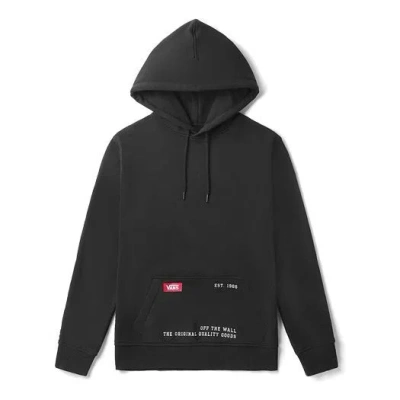 Vans Sleeve Alphabet Logo Sports Loose Couple Style Black