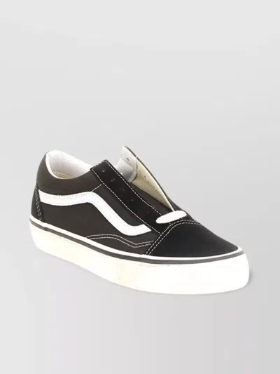 Vans Slip-on Canvas Sneakers Elastic Accents In Black