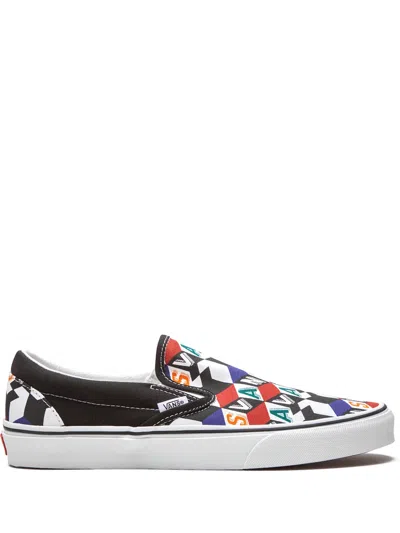 Vans Checker Cube Slip-on Sneakers In Black
