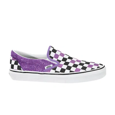 Pre-owned Vans Slip-on 'glitter Checkerboard Fairy Wren' In Purple