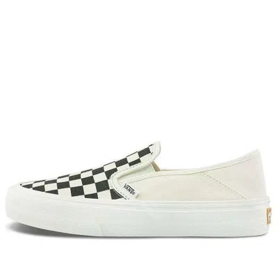 Vans Slip-on Grid Breathable Non-slip One Pedal Low Top Canvas Skate Shoes Unisex Black White In Multi