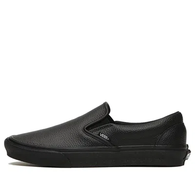 Vans Slip On Leather In Black