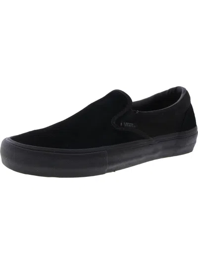 Vans Slip-on Pro Mens Suede Lifestyle Skate Shoes In Black