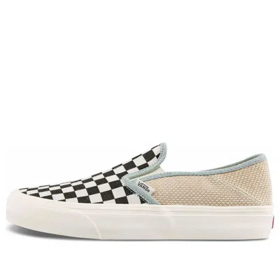 Vans Slip-on Sf Stylish Casual Skate Shoes Unisex Black White Brown Grid 'black White Brown' In Neutral