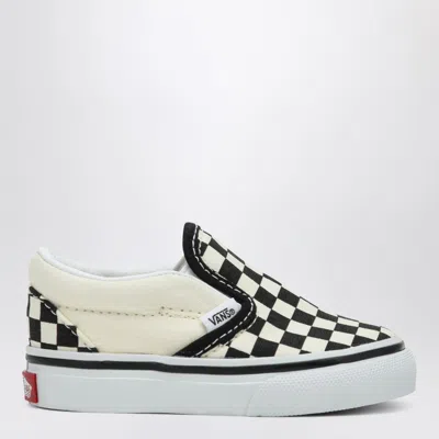 VANS SLIP-ON SNEAKERS WHITE/BLACK WITH CHECK PATTERN