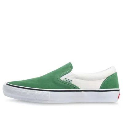 Vans Slip-on Turn Fur Splicing Low Top Casual Canvas Skate Shoes Unisex Retro Green