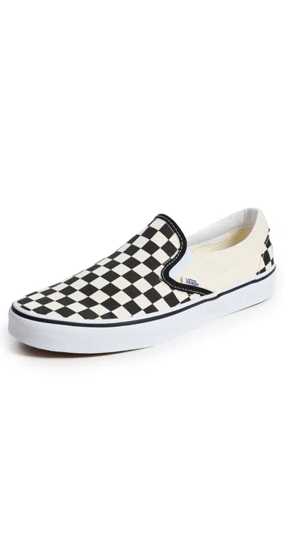 Vans Women's Classic Checkerboard Slip-on Sneaker In Black/off White, Women's At Urban Outfitters