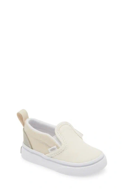 Vans Kids' Slip-on V Canvas Sneaker In Natural Block/ True White