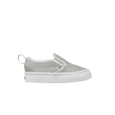 Pre-owned Vans Slip-on V Toddler 'glitter - Silver' | Infant Size 5.5