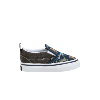 Pre-owned Vans Slip-on V Toddler 'glow - Dino' | Blue | Infant Size 7.5