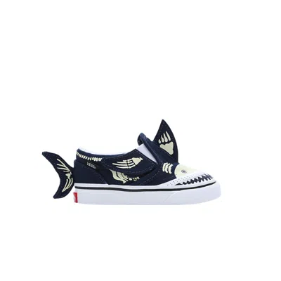 Pre-owned Vans Slip-on V Toddler 'shark Glow' | Blue | Infant Size 4.5