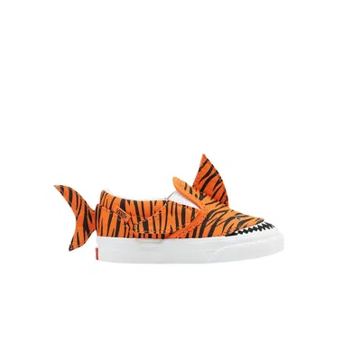 Pre-owned Vans Slip-on V Toddler 'tiger Shark' | Orange | Infant Size 10