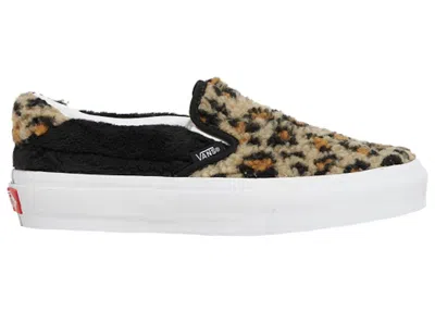 Pre-owned Vans Slipon Sherpa (women's) Sneakers In Black/leopard