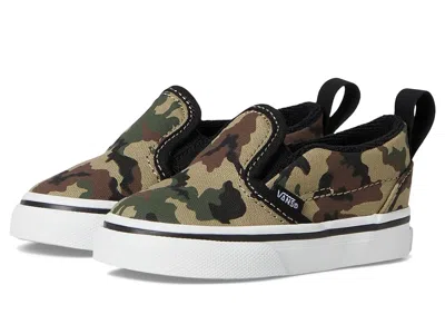 Vans Slip-on V (infant/toddler) Kid's Shoes Camo Black/green : 6.5 Toddler M, Canvas