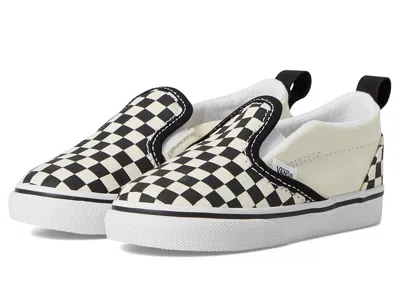 Vans Slip-on V (infant/toddler) Kids Shoes (checkerboard) Black/white : 10 Toddler M, Canvas/textile In Multi