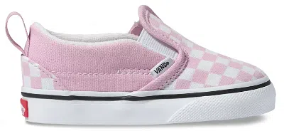 Pre-owned Vans Slipon V Lilac Checkerboard Sneakers In Lilac Snow/true White