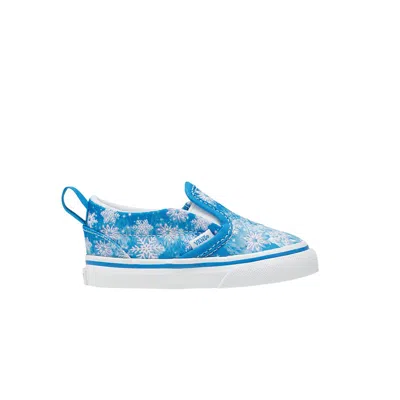 Pre-owned Vans Slip-on V Toddler 'snowflakes - Winter Wonderland Blue' | Infant Size 7