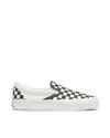 Vans Classic Slip-on Checkboard Sneaker Grape Leaf Green/white In Kcz1
