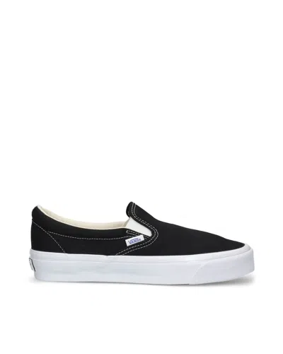 Vans Black Canvas Classic 98 Flats Slip On In Grey
