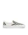 Vans Classic Slip-on Checkboard Sneaker Grape Leaf Green/white In Green