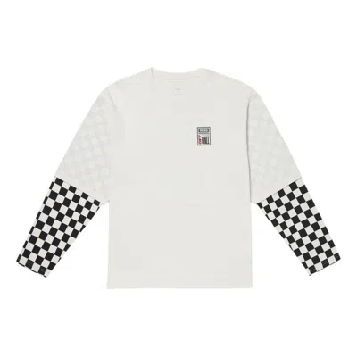 Vans Spaced Out Logo Checker Pearl Long Sleeve T-shirt 'white Black'