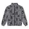 Vans Ss22 Grid Full Print Jacket Couple Style Black