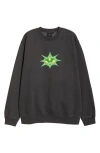 Vans Star Checker Fleece Crewneck Sweatshirt In Gray