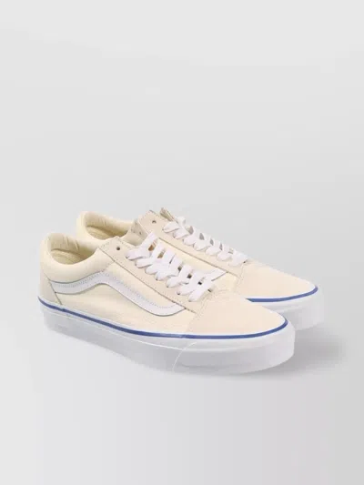 Vans Stitched Low Top Sneakers In White