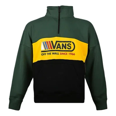Vans Stitching Pullover Sweater Men Green In Black