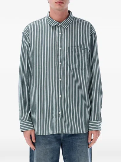 Vans Stripes Pocket Shirt In Green