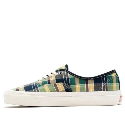 Vans Style 44 Low Tops Casual Skateboarding Shoes Unisex Yellow Green Blue Plaid 'yellow Green Blue' In Animal Print