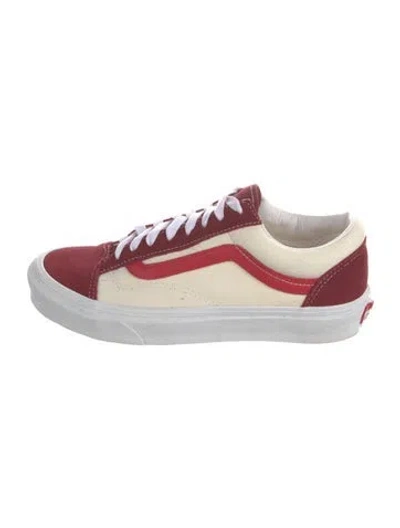 Pre-owned Vans Suede Colorblock Pattern Sneakers In Red