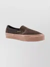Vans Suede Slip-on Sneakers Contrast Sole In Brown