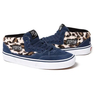 Pre-owned Vans Vn0a5kyanvy Supreme  Leopard Half Cab Navy Blue White (men's)