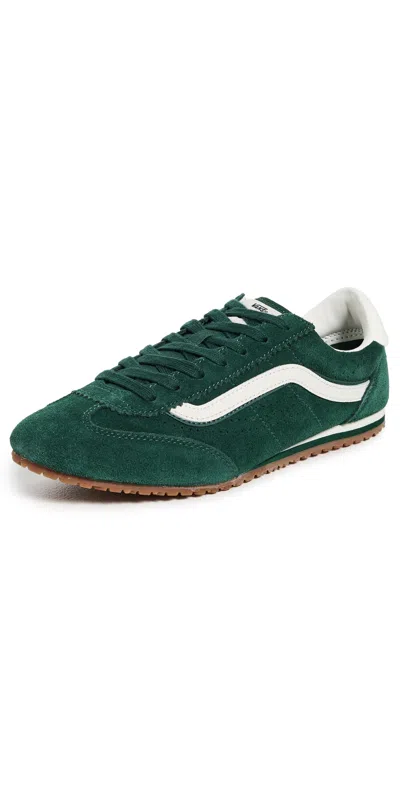 Vans Super Low Pro Sneakers Suede Emerald Green In Animal Print
