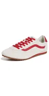 Vans Super Low Pro Sneakers Suede Marshmallow/racing Red In White