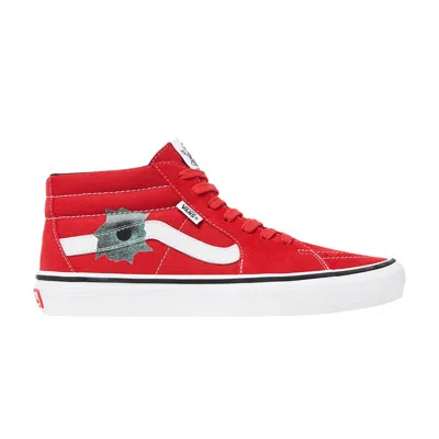 Pre-owned Vans Supreme X Nate Lowman X Skate Grosso Mid 'red' | Men's Size 10.5