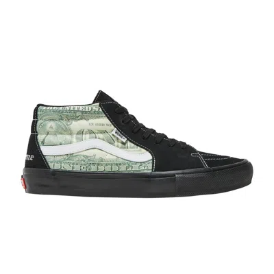 Pre-owned Vans Supreme X Skate Grosso Mid 'dollar Bill - Black'