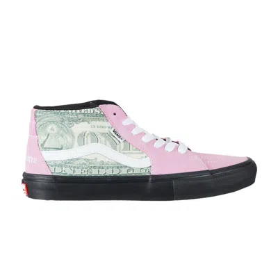 Pre-owned Vans Supreme X Skate Grosso Mid 'dollar Bill - Pink'