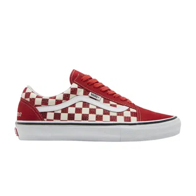 Pre-owned Vans Supreme X Swarovski X  Skate Old Skool 'red' | Men's Size 10
