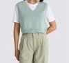 Vans Syd Sweater Vest In Mist Blue In Multi