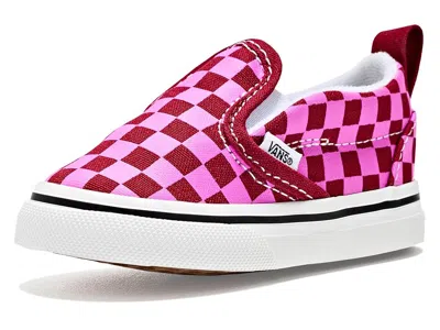 Vans T Slip-on Vulcanized (toddler/little Kid) Kid's Shoes Checkerboard Red/pink: 7 Toddler M, Canvas