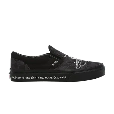Pre-owned Vans The Nightmare Before Christmas X Classic Slip-on Kids 'glow In The Dark - Jack Skellington' | B In Black