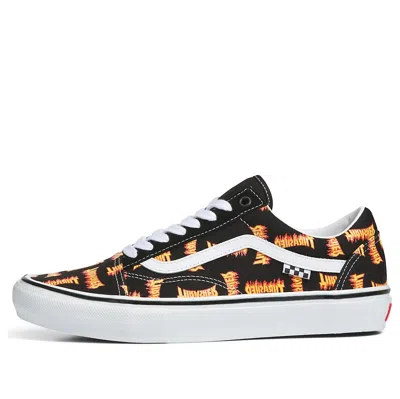 Vans Thrasher X Skate Old Skool 'allover Thrasher Flame Logo' In Black