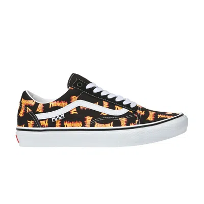Pre-owned Vans Thrasher X Skate Old Skool 'allover Thrasher Logo' In Black