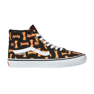 Pre-owned Vans Thrasher X Skate Sk8-hi 'allover Thrasher Logo' In Black