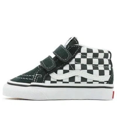 Vans Toddler Checkerboard Sk8-mid Reissue Velcro Sneakers Green/white Td